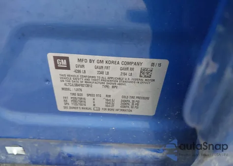 2015 Chevrolet Trax Lt z USA, uszkodzony, nr VIN KL7CJLSB4FB213912